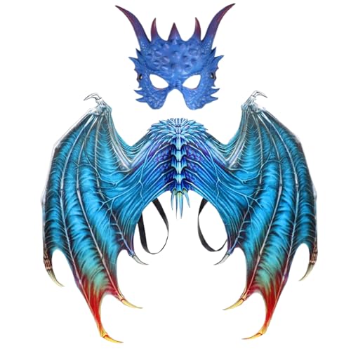 Csafyrt Dragon Kostüm Drachenmaske mit Horn & Flügel -Set, Pu Foam Halloween Kostüme Unisex One Size Halloween Cosplay Set für Erwachsene Cosplay Masquerade Karneval Csafyrt Dragon Kostüm Drachenmaske mit Horn & Flügel -Set, Pu Foam Halloween Kostüme Unisex One Size Halloween Cosplay Set für Erwachsene Cosplay Masquerade Karneval von Csafyrt