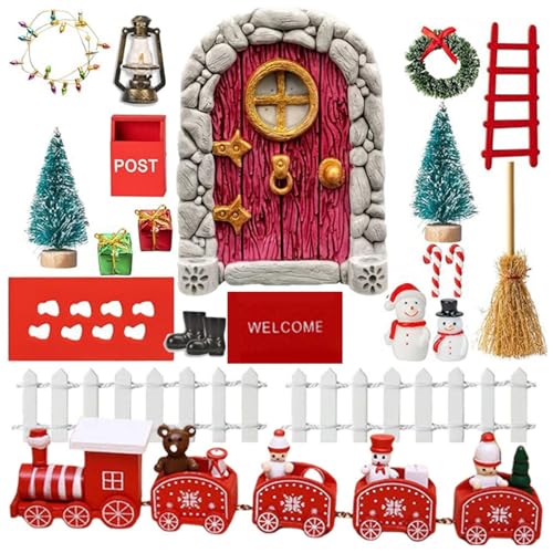 Csafyrt Elf Door Kit 1:12 Skala Hölzer gewölbte Feen -Feen -Türen robuste und realistische Miniatur -Puppenhaus -Weihnachtsdekorationen für Kinder Weihnachten Elf Supplies Dekor von Csafyrt