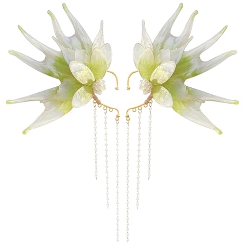 Csafyrt Elf -Ohren für Frauen 1 Paar Mystic Fairy Ohrs mit Perlenperlen Elegante Meerjungfrau Freigröße Ohrmanschetten Nicht Piercing für Halloween, Cosplay, Kostüm Csafyrt Elf -Ohren für Frauen 1 Paar Mystic Fairy Ohrs mit Perlenperlen Elegante Meerjungfrau Freigröße Ohrmanschetten Nicht Piercing für Halloween, Cosplay, Kostüm von Csafyrt