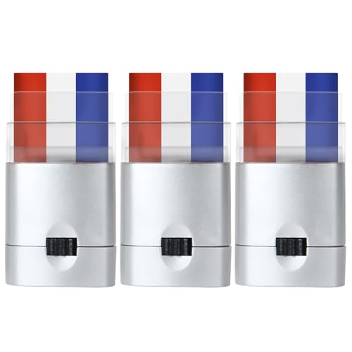 Csafyrt Gesichtsfarbe 3PCS patriotischer Frankreich Flagge Gesichtsfarbe zum jubeln rotweißen und blauen Make -up -Farbstock von Csafyrt
