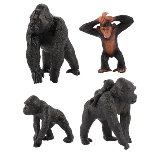 Csafyrt Gorilla Figur 4pcs 4 Stil realistische PVC Gorilla Statue Bildungs- und dekorative Tierfiguren für Zuhause, Schule, Schule Csafyrt Gorilla Figur 4pcs 4 Stil realistische PVC Gorilla Statue Bildungs- und dekorative Tierfiguren für Zuhause, Schule, Schule von Csafyrt