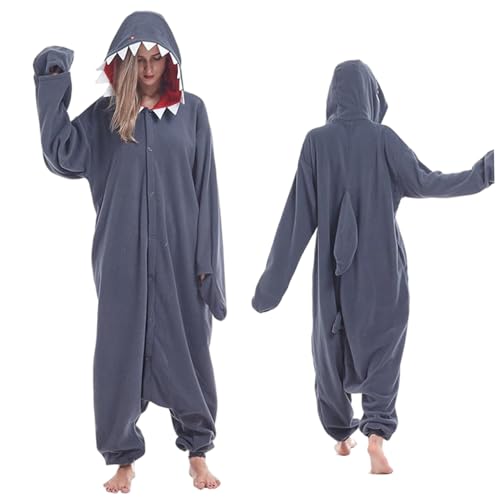 Csafyrt Hai -Strampler, süßer weicher Hai -Pyjamas, pelziges Kostüm, Unisex Halloween Kostüme für Frauen, große Csafyrt Hai -Strampler, süßer weicher Hai -Pyjamas, pelziges Kostüm, Unisex Halloween Kostüme für Frauen, große von Csafyrt