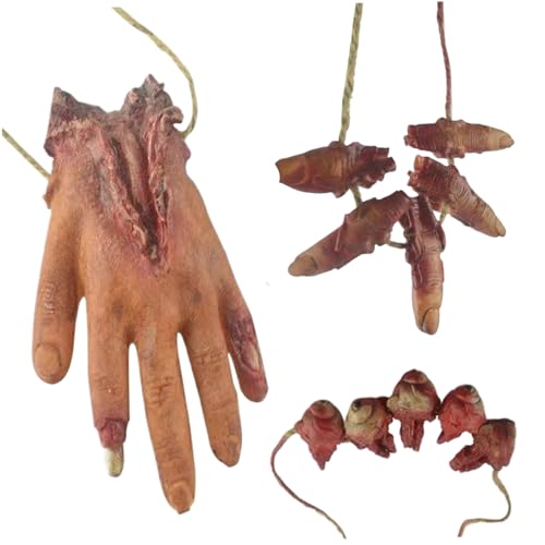 Csafyrt Halloween -Körperteile 3 pcs blutige falsche Latexkörperteile enthalten Palmfinger Augäpfel beängstigend für Spukhaus Halloween Vampire Zombie Partyzubehör Csafyrt Halloween -Körperteile 3 pcs blutige falsche Latexkörperteile enthalten Palmfinger Augäpfel beängstigend für Spukhaus Halloween Vampire Zombie Partyzubehör von Csafyrt