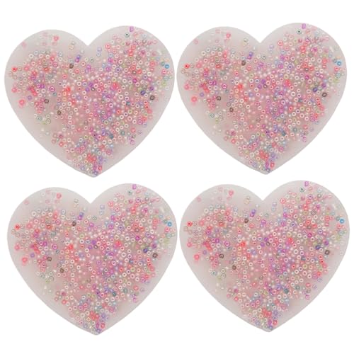 Csafyrt Hautpflückende Zappelspielzeug, 4pcs weiches Silikon-Picky Pad, 3.35x3.35 Herz-Form-Picking-Pad, Stress-Relief-Zappelspielzeug für Kinder Erwachsene von Csafyrt