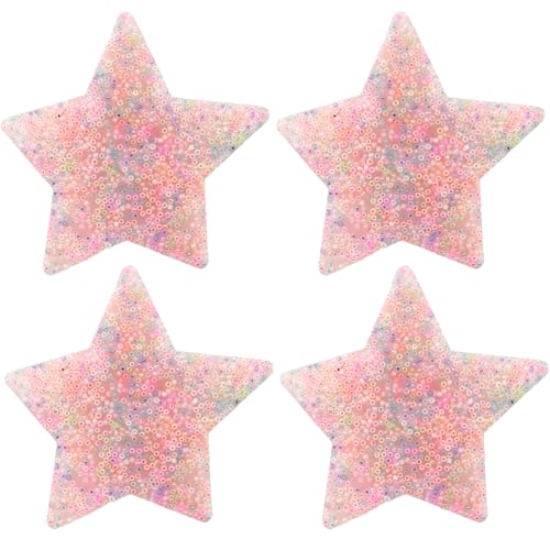 Csafyrt Hautpflückende Zappelspielzeuge 4pcs Soft Silicon Picky Pad 3.35x3.35 Fünf-Punkte-Stern-Picking-Picks-Picks-Relief-Picking-Zappelspielzeug für Kinder Erwachsene von Csafyrt