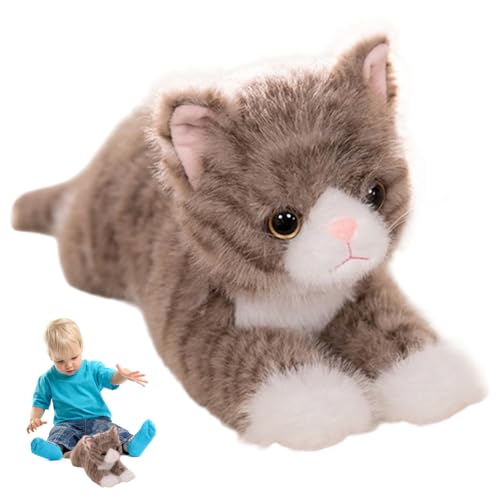 Csafyrt Katzenplüsch, entzückende Lügen ausgestopfte Tiere, spielerische Leichtigkeit und Begleitkatze Spielzeug Plüsch für Zuhause, Auto, Reisen von Csafyrt