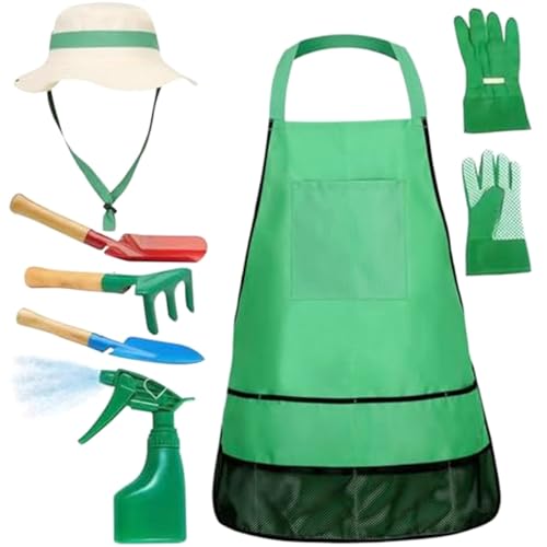 Csafyrt Kids Gardening Kit, 7pcs/Set Kleinkindgartenset mit Sonnenhut, Schürze, Sprühgerät, Handschuhen, Rechen, Kelle und Schaufeln, Gartenwerkzeuge für Kinder Höhe 45.28-57,09 Zoll Csafyrt Kids Gardening Kit, 7pcs/Set Kleinkindgartenset mit Sonnenhut, Schürze, Sprühgerät, Handschuhen, Rechen, Kelle und Schaufeln, Gartenwerkzeuge für Kinder Höhe 45.28-57,09 Zoll von Csafyrt