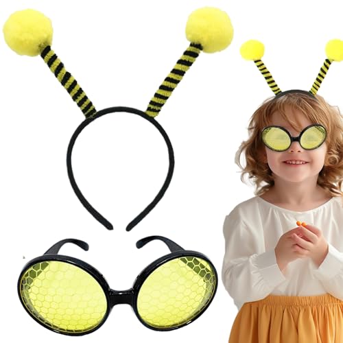 Csafyrt Kids Onesie Pyjamas Antenna Stirnband und Brille Bienenkostüm Set lustiges Tierkostüm für Karneval Halloween -Themenpartys oder Just Csafyrt Kids Onesie Pyjamas Antenna Stirnband und Brille Bienenkostüm Set lustiges Tierkostüm für Karneval Halloween -Themenpartys oder Just von Csafyrt