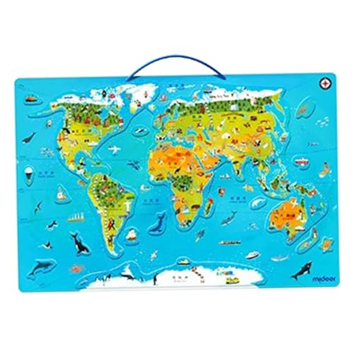 Csafyrt Kinder Rätsel, 48pcs World Map Jigsaw Rätsel Eva Magnetische Vorschule Lernspielzeug für Kinder im Alter von 3+ von Csafyrt