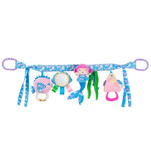 Csafyrt Krippenspielzeug hängen 24-Zoll-Autositzspielzeug mit Spiegel BB Ring Crinkle und Rasseln abnehmbare Babygefüllte Tiere mit C-Form Schnalle Style 2 von Csafyrt