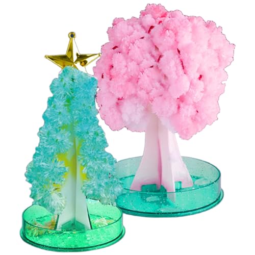 Csafyrt Kristallwachstum Kit Neuheit DIY Fun Science Kit Mini Paper Weihnachten Kirschblütenbaum -Zubehör Spezielle Schreibtischdekorationen Sinnvolles Geschenk von Csafyrt