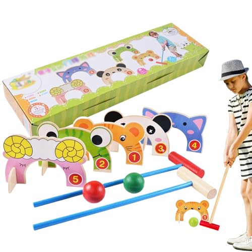Csafyrt Krocket -Sets für Kinder, hölzerne Cartoon -Tierkrocket -Set mit Schlägel, Pforten und Bällen, Glatte süße interaktive Spiele für Rasen, Innenräume Csafyrt Krocket -Sets für Kinder, hölzerne Cartoon -Tierkrocket -Set mit Schlägel, Pforten und Bällen, Glatte süße interaktive Spiele für Rasen, Innenräume von Csafyrt