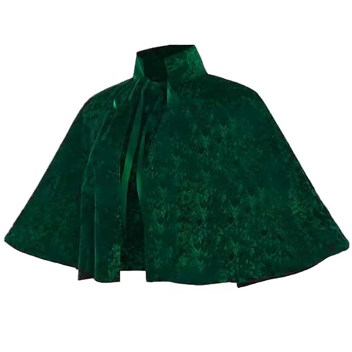 Csafyrt Kurzes Kap für Frauen Mädchen, mittelalterliche gotische Schalfrauen Renaissance Velvet Cape Wraps Kostüm Lolita Umhang für Party Csafyrt Kurzes Kap für Frauen Mädchen, mittelalterliche gotische Schalfrauen Renaissance Velvet Cape Wraps Kostüm Lolita Umhang für Party von Csafyrt