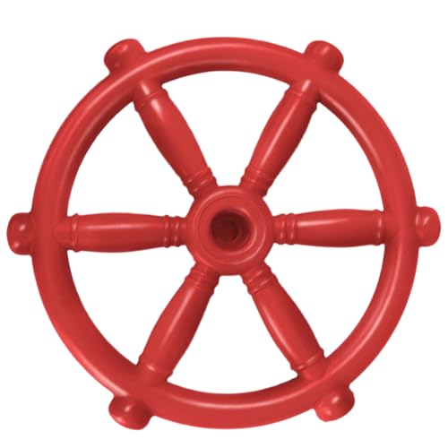 Csafyrt Lenkradspielzeug 12x12inch Feste Farbe Realistische Kinder Lenkrad 360 ° Rotatable Plastik für Spielplatz Swing Piratschiff, rot Csafyrt Lenkradspielzeug 12x12inch Feste Farbe Realistische Kinder Lenkrad 360 ° Rotatable Plastik für Spielplatz Swing Piratschiff, rot von Csafyrt