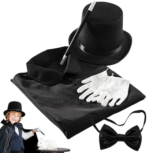 Csafyrt Magier Kostümkinder tun sich vor, Spiel Rollenspiel zu spielen Magier Set beinhaltet Hut-, Handschuhe, Zauberstab, Krawatte und Umhang Kids Dress up Kostüme für Halloween, Party, Bühne Csafyrt Magier Kostümkinder tun sich vor, Spiel Rollenspiel zu spielen Magier Set beinhaltet Hut-, Handschuhe, Zauberstab, Krawatte und Umhang Kids Dress up Kostüme für Halloween, Party, Bühne von Csafyrt
