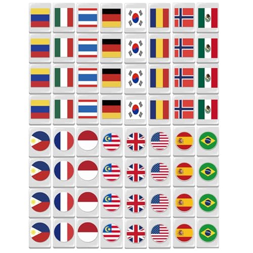 Csafyrt Mahjong Game Set 30 -mm Flag -Muster Mahjong Fliesen Set mit 64 Fliesen, Wiederverwendbare lustige Fliesen für Party, Bar, Zuhause, Festivalfeiern, großer Nationalflaggenstil Csafyrt Mahjong Game Set 30 -mm Flag -Muster Mahjong Fliesen Set mit 64 Fliesen, Wiederverwendbare lustige Fliesen für Party, Bar, Zuhause, Festivalfeiern, großer Nationalflaggenstil von Csafyrt