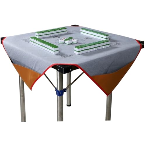 Csafyrt Mahjong Mat 3.28x3.28ft Mahjong Tischabdeckung Nicht-Slip-Rausch-Reduktion Mahjong Tischmatte mit 4 Taschen-Roll-up-Spielmatte für Tisch Mahjong Poker Card Board & Tile Games Grey von Csafyrt