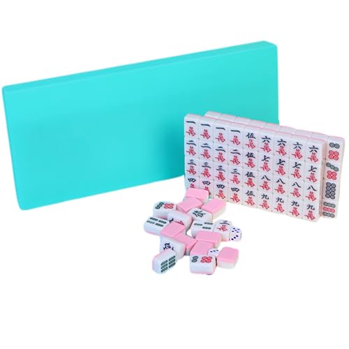 Csafyrt Mahjong Tiles Set 144 Fliesen Chinesisches Mahjong -Spiel Set tragbares Reisen Mahjong Set mit Aufbewahrungsbox -Handtasche Tischtuch & Würfelfliesen Mahjong Set 0,94 (24 mm) Stil 1 1 von Csafyrt