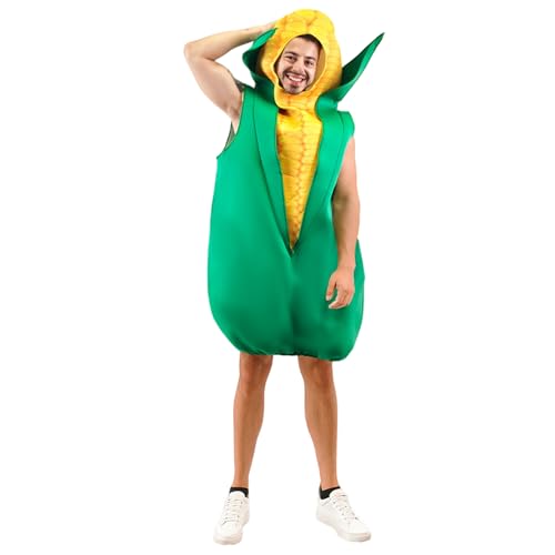 Csafyrt Maiskostüm Erwachsene Spaß und festliche Mais auf dem Cob Halloween Food Kostüm mit Gesichtseröffnung Csafyrt Maiskostüm Erwachsene Spaß und festliche Mais auf dem Cob Halloween Food Kostüm mit Gesichtseröffnung von Csafyrt