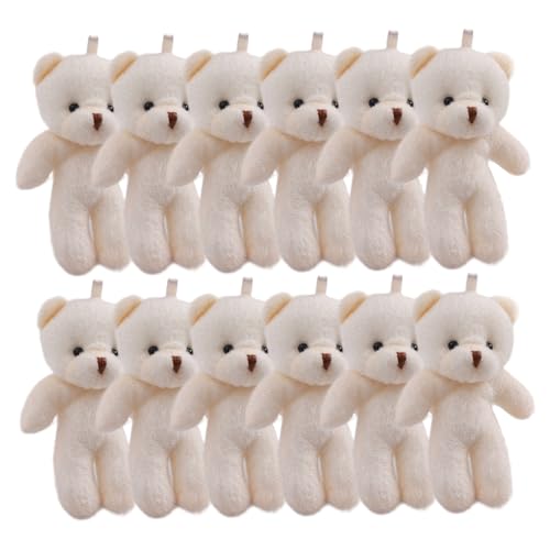 Csafyrt Mini Bears 12pcs 4x3 Zoll lebensech und entzückend Baumwollbär -Plüsch mit Hängsschleife für Schlüssel, Rucksack, Geldbeutel, Weiß Csafyrt Mini Bears 12pcs 4x3 Zoll lebensech und entzückend Baumwollbär -Plüsch mit Hängsschleife für Schlüssel, Rucksack, Geldbeutel, Weiß von Csafyrt