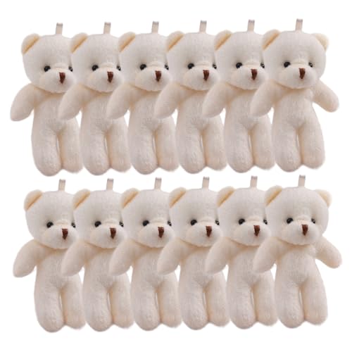 Csafyrt Mini Bears 12pcs 4x3 Zoll lebensech und entzückend Baumwollbär -Plüsch mit Hängsschleife für Schlüssel, Rucksack, Geldbeutel, Weiß Csafyrt Mini Bears 12pcs 4x3 Zoll lebensech und entzückend Baumwollbär -Plüsch mit Hängsschleife für Schlüssel, Rucksack, Geldbeutel, Weiß von Csafyrt
