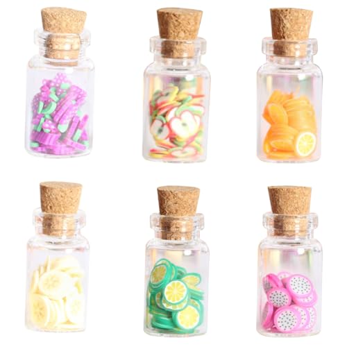 Csafyrt Mini Food Toys 6PCS 1/6 Skala Miniaturflaschen mit Obstscheiben Süßes Mini -Food -Kit DIY -Glas Gläser für Puppenhaus Accessoires Style 2 von Csafyrt