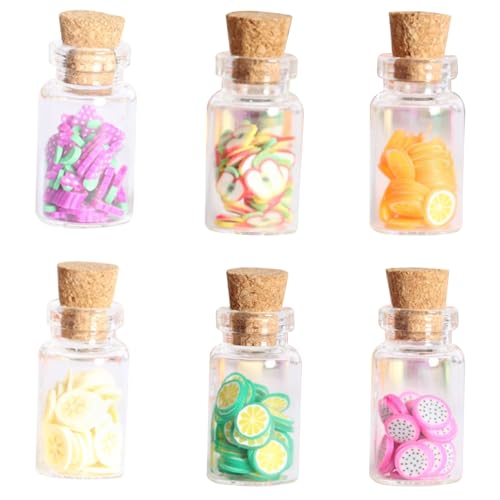 Csafyrt Mini Food Toys 6PCS 1/6 Skala Miniaturflaschen mit Obstscheiben Süßes Mini -Food -Kit DIY Mini Glas Gläser für Puppenzubehör -Accessoires Style 2 von Csafyrt