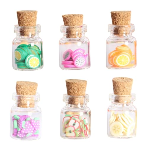 Csafyrt Mini Food Toys 6pcs 1/12 Skala Miniaturflaschen mit Obstscheiben Süßes Mini -Food -Kit DIY -Glas Gläser für Puppenhaus Accessorie Style 1 von Csafyrt