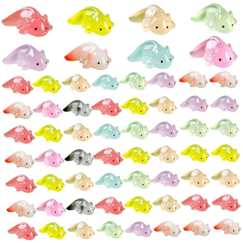 Csafyrt Mini -Harz Axolotl 64pcs leuchten in den dunklen winzigen Axolotl -Abbildungen 1.2x0.6 kleine Harztiere zufällige Farbe Csafyrt Mini -Harz Axolotl 64pcs leuchten in den dunklen winzigen Axolotl -Abbildungen 1.2x0.6 kleine Harztiere zufällige Farbe von Csafyrt