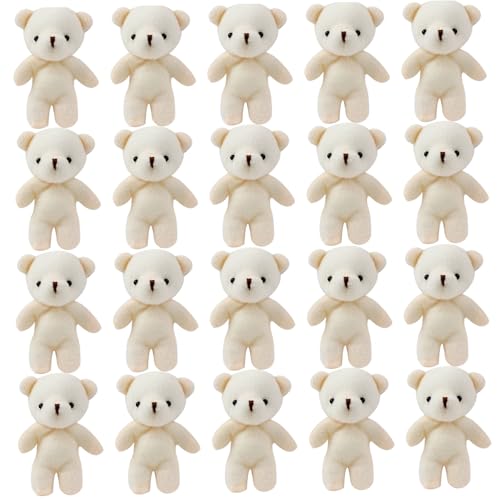 Csafyrt Mini Teddybären, 20pcs 4,3 Zoll Plüsch Kleiner Teddybär, Mini Stofftiere für DIY Keychain Bag Crafts Geburtstag Graduation Party Geschenk von Csafyrt