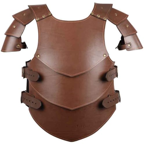 Csafyrt Mittelalterliche Brustpanzerung PU Leder Verstellbare Wikingerpanzerung Männer Renaissance Cosplay Knight Brustplatte für Halloween, Themenparty, Brown Csafyrt Mittelalterliche Brustpanzerung PU Leder Verstellbare Wikingerpanzerung Männer Renaissance Cosplay Knight Brustplatte für Halloween, Themenparty, Brown von Csafyrt