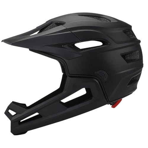 Csafyrt Mountainbike -Helm für einen Schockfleischbikehelm für Erwachsene mit abnehmbarem Kinnhalter Visier einstellbar Unisex Black Bike Helm von Csafyrt