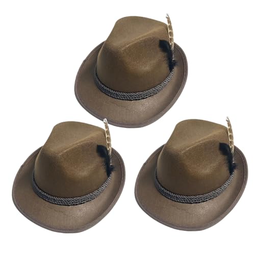 Csafyrt Oktoberfest Hut für Männer 3pcs Wide Rand Federed deutsche Hüte für Oktoberfest atmungsaktuelle freie Größe Nicht gewebter bayerischer Hut für Partykarneval & More Brown Csafyrt Oktoberfest Hut für Männer 3pcs Wide Rand Federed deutsche Hüte für Oktoberfest atmungsaktuelle freie Größe Nicht gewebter bayerischer Hut für Partykarneval & More Brown von Csafyrt