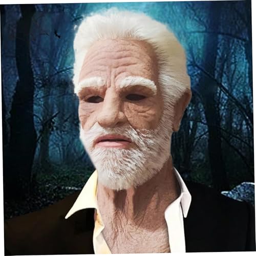 Csafyrt Old Man Mask White Hair Faltled Halloween Mask Big Nase Handsome Realistic Maske One Size Passt die meisten Latexmaske für Cosplay -Kostümfilm -Stütze Csafyrt Old Man Mask White Hair Faltled Halloween Mask Big Nase Handsome Realistic Maske One Size Passt die meisten Latexmaske für Cosplay -Kostümfilm -Stütze von Csafyrt
