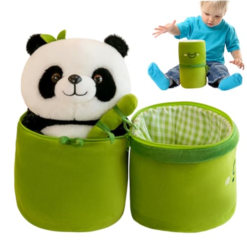 Csafyrt Panda Plüsch mit Bambusspielzeug 2 in 1 niedliche Simulation PP Baumwollgefüllte Panda weiche hautfreundliche 12-Zoll-Spielzeug für Kinder Geburtstagsgeschenk von Csafyrt