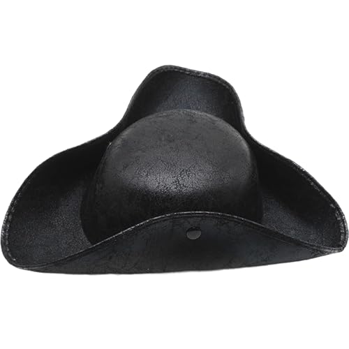 Csafyrt Piratenkostüm Männer Vintage Falten-Tricorn-Piratenhut mit Schnappschüssen altmodischer Piratenkapitäne Hut Csafyrt Piratenkostüm Männer Vintage Falten-Tricorn-Piratenhut mit Schnappschüssen altmodischer Piratenkapitäne Hut von Csafyrt