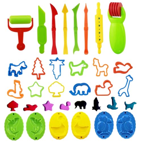 Csafyrt Playdough -Set 26pcs Playdough Tools Set mit Rolling Pins Cutter Formenscheren und Extruders umfassende Spielteig -Tools von Csafyrt