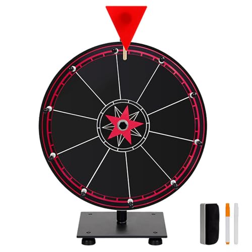 Csafyrt Preisträger, 12 Zoll 10 Slots Spinnrad mit trockenem Löschen und Stift, wiederverwendbares Preisspiel mit Höhenständer für Karneval, Messe, Schwarz Csafyrt Preisträger, 12 Zoll 10 Slots Spinnrad mit trockenem Löschen und Stift, wiederverwendbares Preisspiel mit Höhenständer für Karneval, Messe, Schwarz von Csafyrt