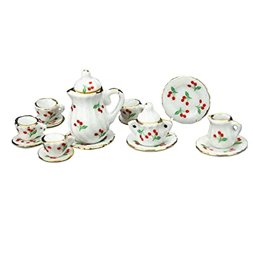 Csafyrt Puppenhaus Miniature Tee Set Porzellan Tasse Pot Teller Blumenkirschdruck 1:12 Accessoires Essküste 15pcs Csafyrt Puppenhaus Miniature Tee Set Porzellan Tasse Pot Teller Blumenkirschdruck 1:12 Accessoires Essküste 15pcs von Csafyrt