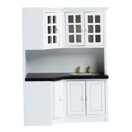 Csafyrt Puppenhausküche, 1 12 Skala Dollhouse Möbel Holzküchenschrank Set, Kochsetmöbel für DIY -Szenenzubehör Mini Dekoration Zubehör Csafyrt Puppenhausküche, 1 12 Skala Dollhouse Möbel Holzküchenschrank Set, Kochsetmöbel für DIY -Szenenzubehör Mini Dekoration Zubehör von Csafyrt