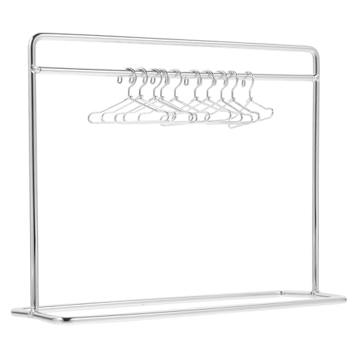 Csafyrt Puppenkleidung Rack mit 10 Prozent Doll Kleidung Kleiderbügel, 5,9 x 4,7 Zoll Eisen -Mini -Kleidungsstange für Schrankgarderobe Dollhouse Möbelzubehör Csafyrt Puppenkleidung Rack mit 10 Prozent Doll Kleidung Kleiderbügel, 5,9 x 4,7 Zoll Eisen -Mini -Kleidungsstange für Schrankgarderobe Dollhouse Möbelzubehör von Csafyrt