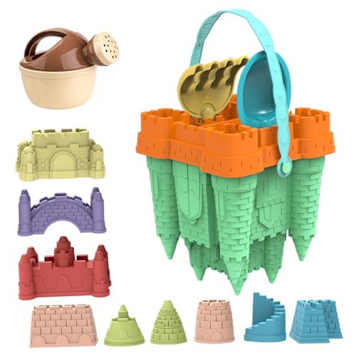 Csafyrt Sandburg Gebäude Kit, 14pcs/Set Plastikstrandspielzeug mit Sandburg Schaufel, tragbare Sandbox -Spielzeug für Kindergeschenke von Csafyrt