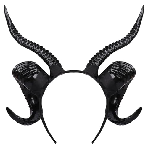 Csafyrt Schaf Horn Stirnband Strukturierte gotische Hörner Stirnband Schwarze glänzende Hörner 11.4x11.8in PP Cosplay für Teufel, Dämon, Halloween Party Csafyrt Schaf Horn Stirnband Strukturierte gotische Hörner Stirnband Schwarze glänzende Hörner 11.4x11.8in PP Cosplay für Teufel, Dämon, Halloween Party von Csafyrt