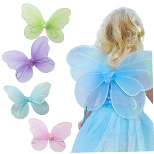 Csafyrt Schmetterlingsflügel für Mädchen 4pcs 4 Farbflügel 18x14 Faltbares Kostüm Süße dekorative Fairy Kostüme für Cosplay -Bühnenparty Csafyrt Schmetterlingsflügel für Mädchen 4pcs 4 Farbflügel 18x14 Faltbares Kostüm Süße dekorative Fairy Kostüme für Cosplay -Bühnenparty von Csafyrt