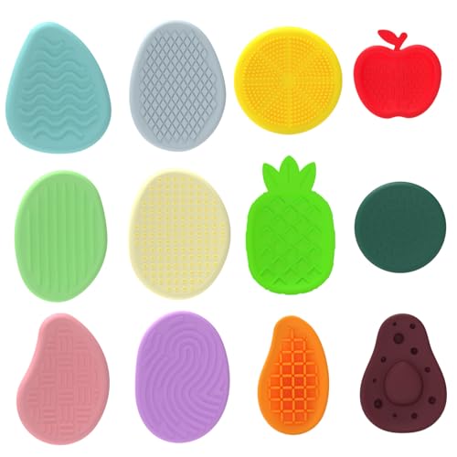 Csafyrt Sensorische Steine ​​12pcs Strukturierte Obst & Rock -Form Silicon Sorge Stein tragbare Zappelspielzeug für die Beruhigung unterhaltsam von Csafyrt