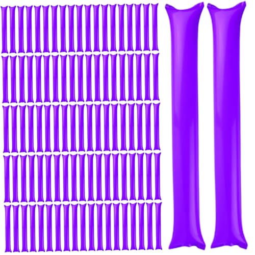 Thunder Sticks 100 PCs Boom Stick aufblasbare Spirit Sticks Cheerleading Plastic Boom Stick Lärmmacher für Sportveranstaltungen Tanz Basketball Fußball Purple von Csafyrt