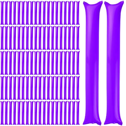 Csafyrt Thunder Sticks 100 PCs Boom Stick aufblasbare Spirit Sticks Cheerleading Plastic Boom Stick Lärmmacher für Sportveranstaltungen Tanz Basketball Fußball Purple von Csafyrt