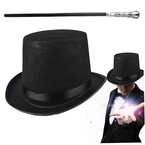 Csafyrt Top -Hutkostüm 2pcs/Set Halloween Top -Hut mit schwarzem Rohrkostüm -Accessoire für Männer Frauen Kostüm Magier Cosplay Steampunk Events und Party -Outfits von Csafyrt