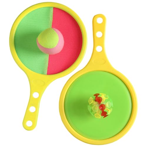 Csafyrt Toss and Catch Ball Set Hand Eye Balance Training Toss und Catch -Spiel beinhaltet 2 Schläger 1 Soft 1 Saugball Interaktive Entwicklungentwicklung von Csafyrt