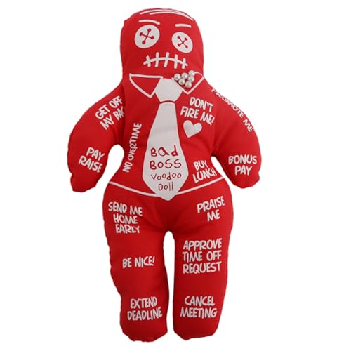 Csafyrt Voodoo Dolls 5.12x8.46 '' Polyester Baumwolle beängstigende Puppe mit unruhigen Drucken gruselige Puppe Rache negierte Horrorpuppen rot von Csafyrt